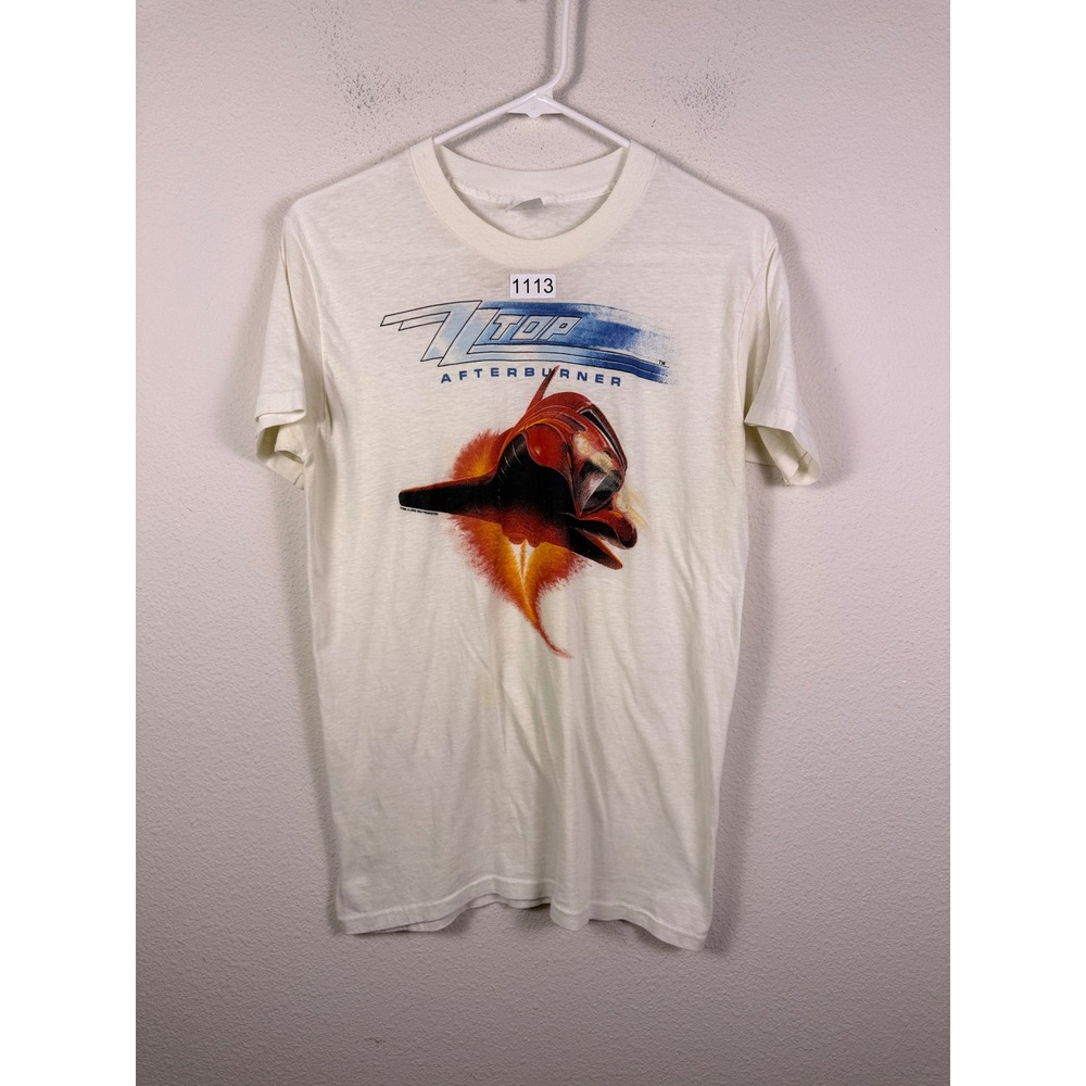 Vintage 1986 ZZ Top Afterburner Tour Shirt Spring Ford White Rock Band Tee Sz ?